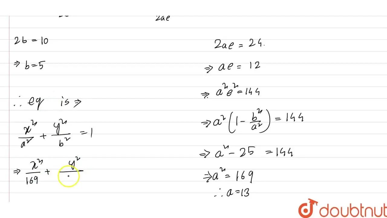 [Bengali] Taking the major and minor axes as the axes of coordinates