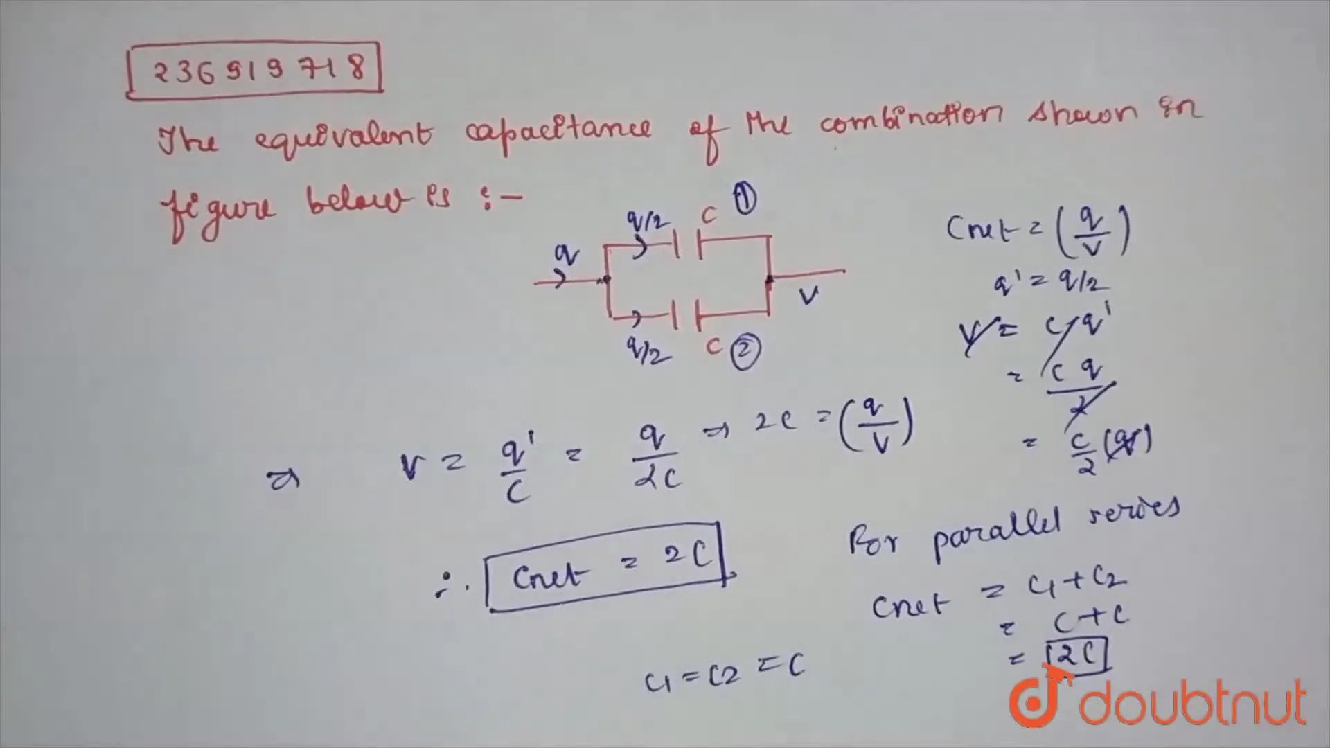 The equivalent capacitance of the combination shown in figure below is
