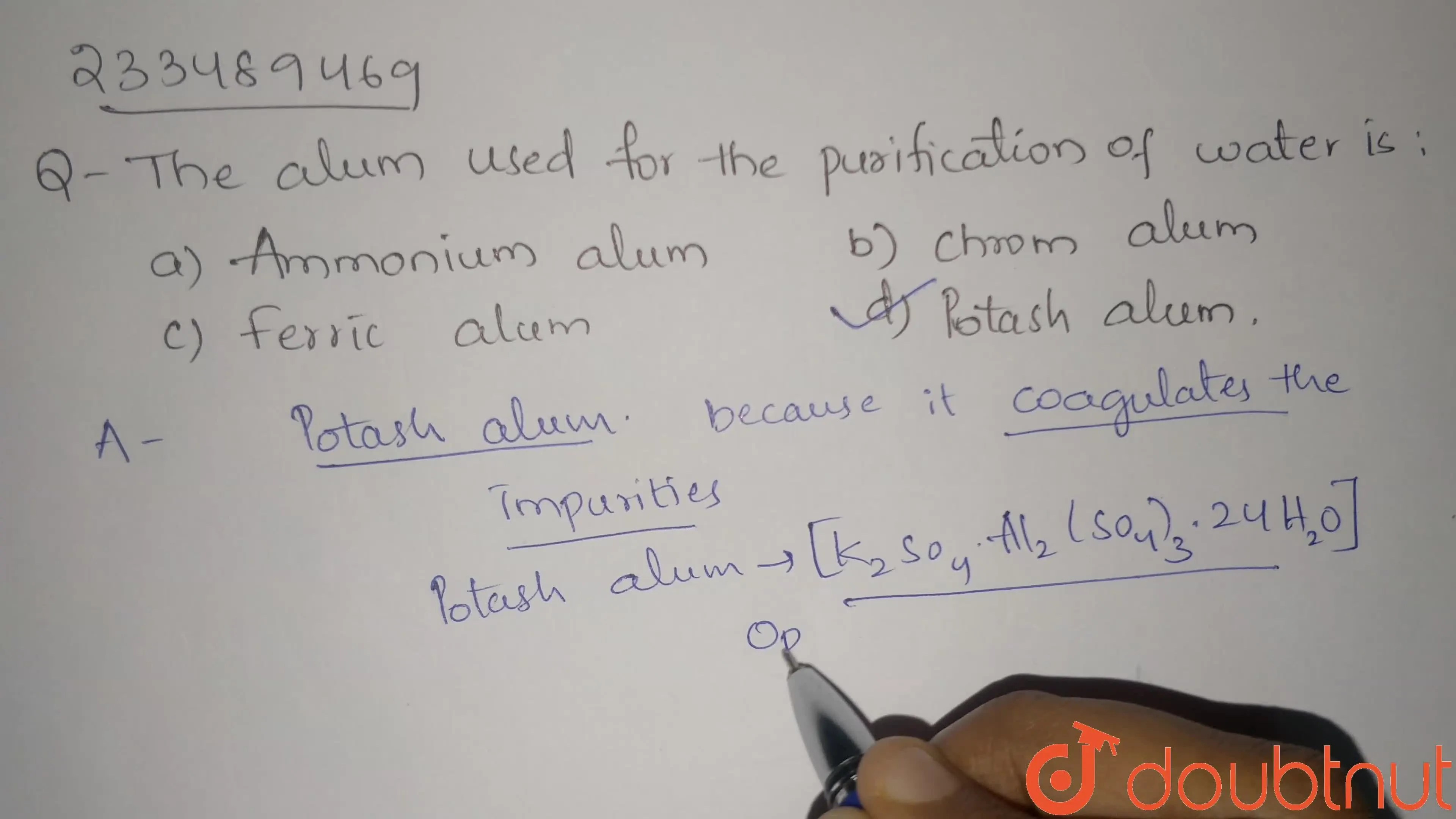 [Telugu] The alum used for purifying water is