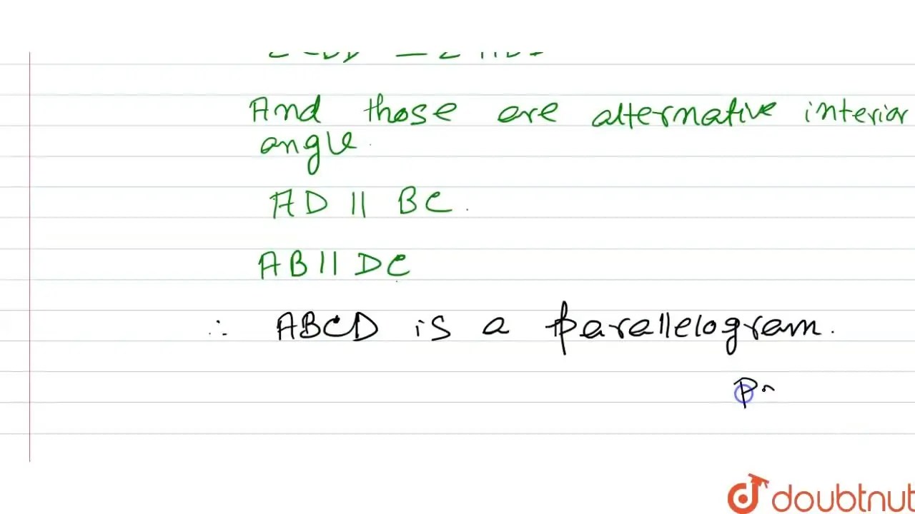 [Bengali] Prove that if two opposite angles and two opposite sides of