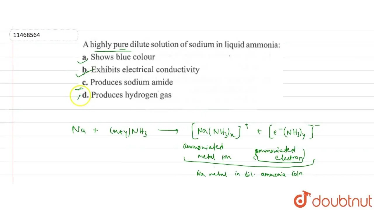 A highly pure dilute solution of sodium in liquid ammonia