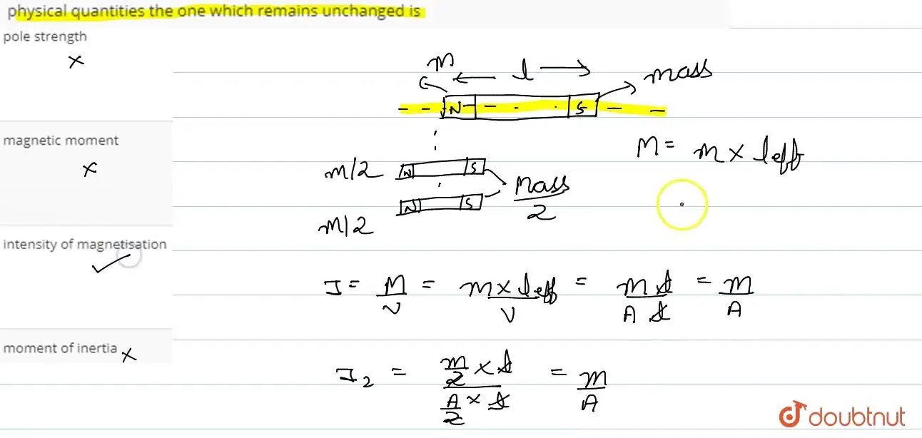 A bar is cut into two equal halves by a plane parallel to the m