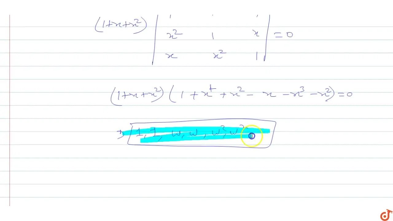 For the equation |[1,x,x^2],[x^2, 1,x],[x,x^2, 1]|=0, There are exact