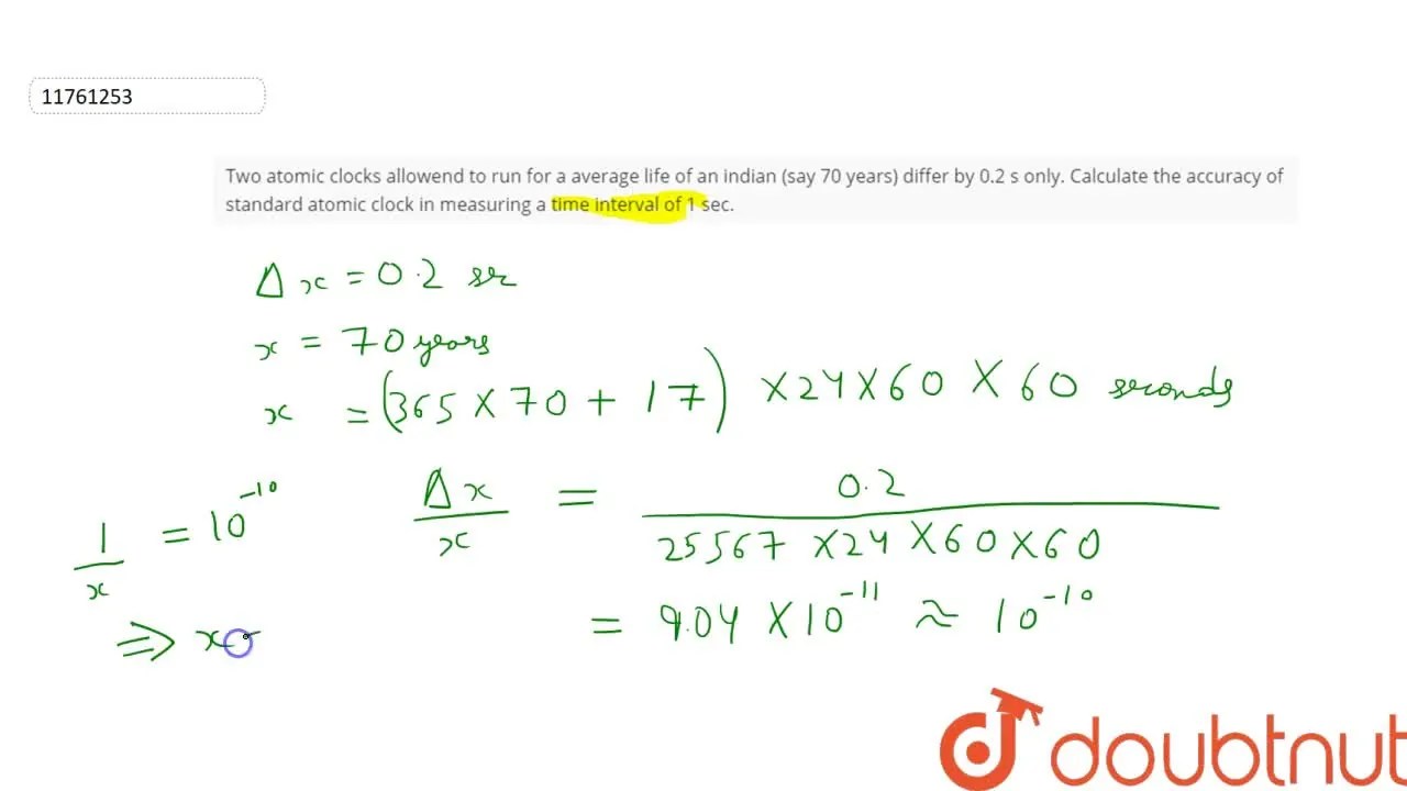 Two atomic clocks allowed to run for a average life of an indian (sa