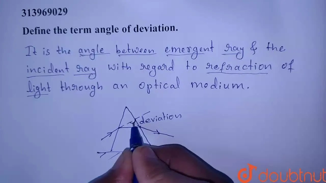 [Kannada] Define the term angle of deviation.