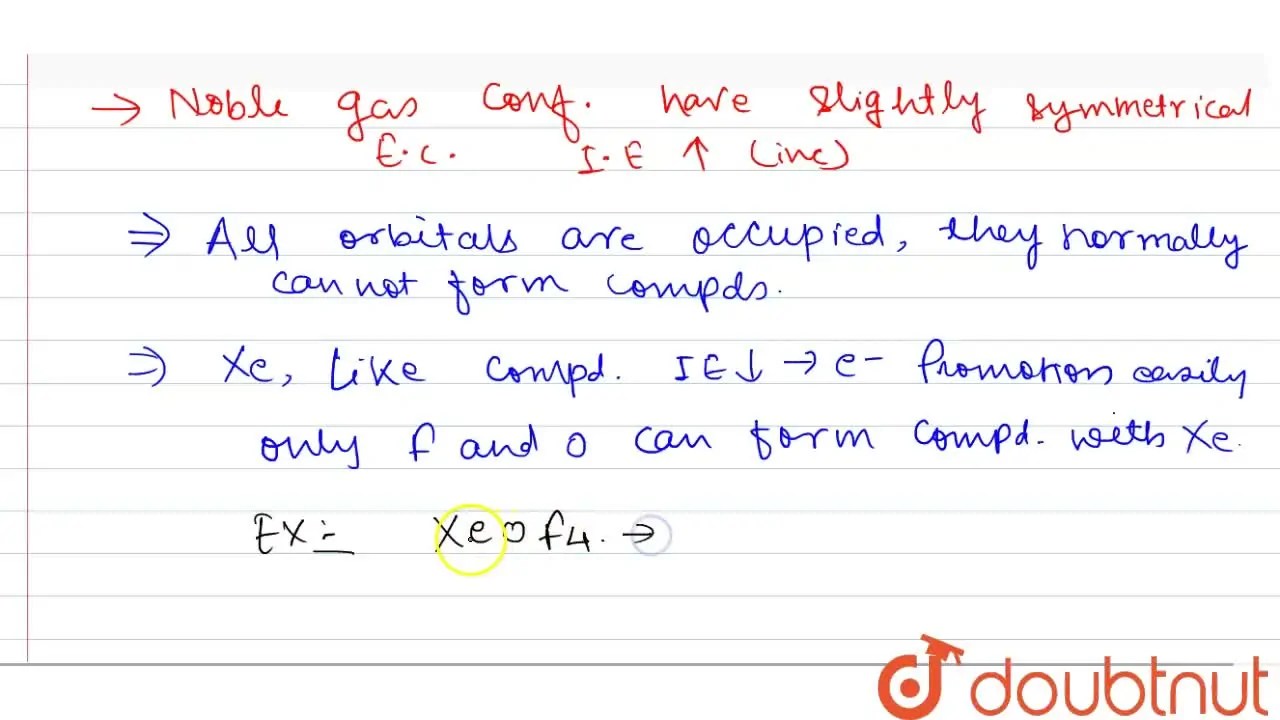 Why do some noble gases form compounds with fluorine and oxygen only