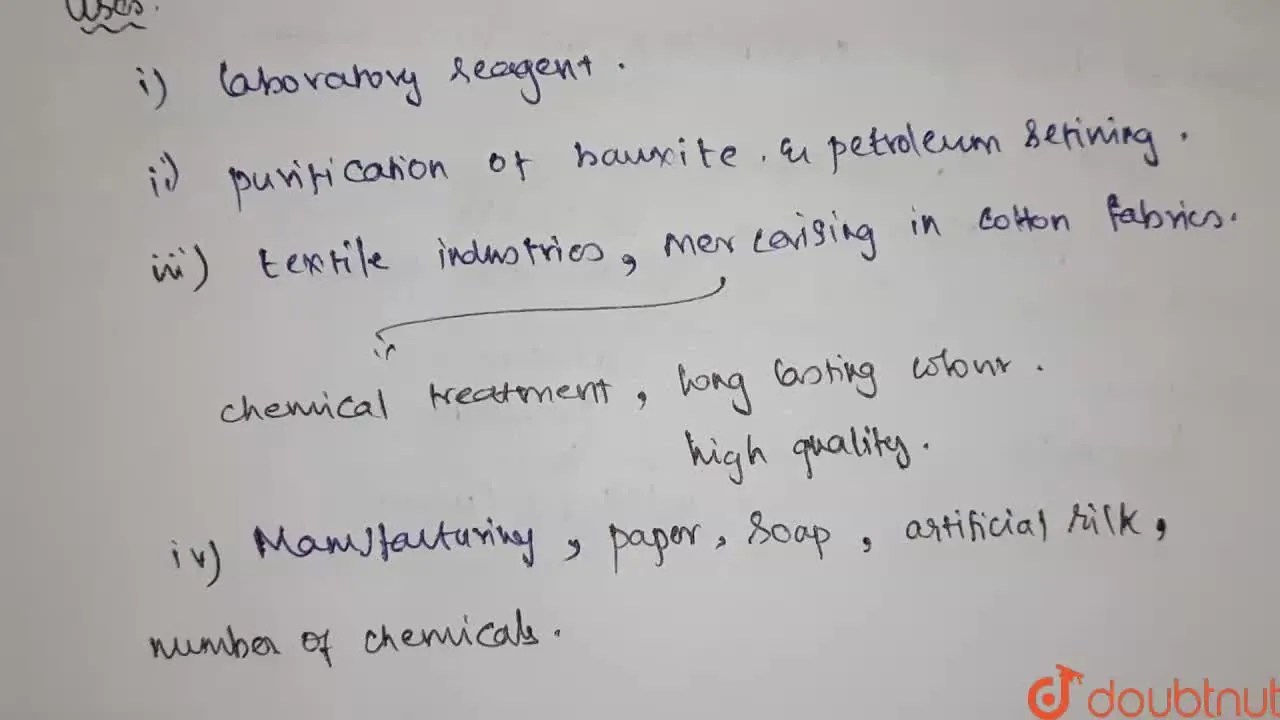 [Tamil] List the uses of sodium hydroxide.