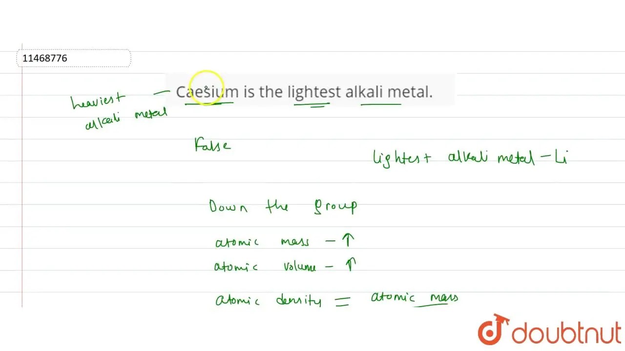 Caesium is the lightest alkali metal.
