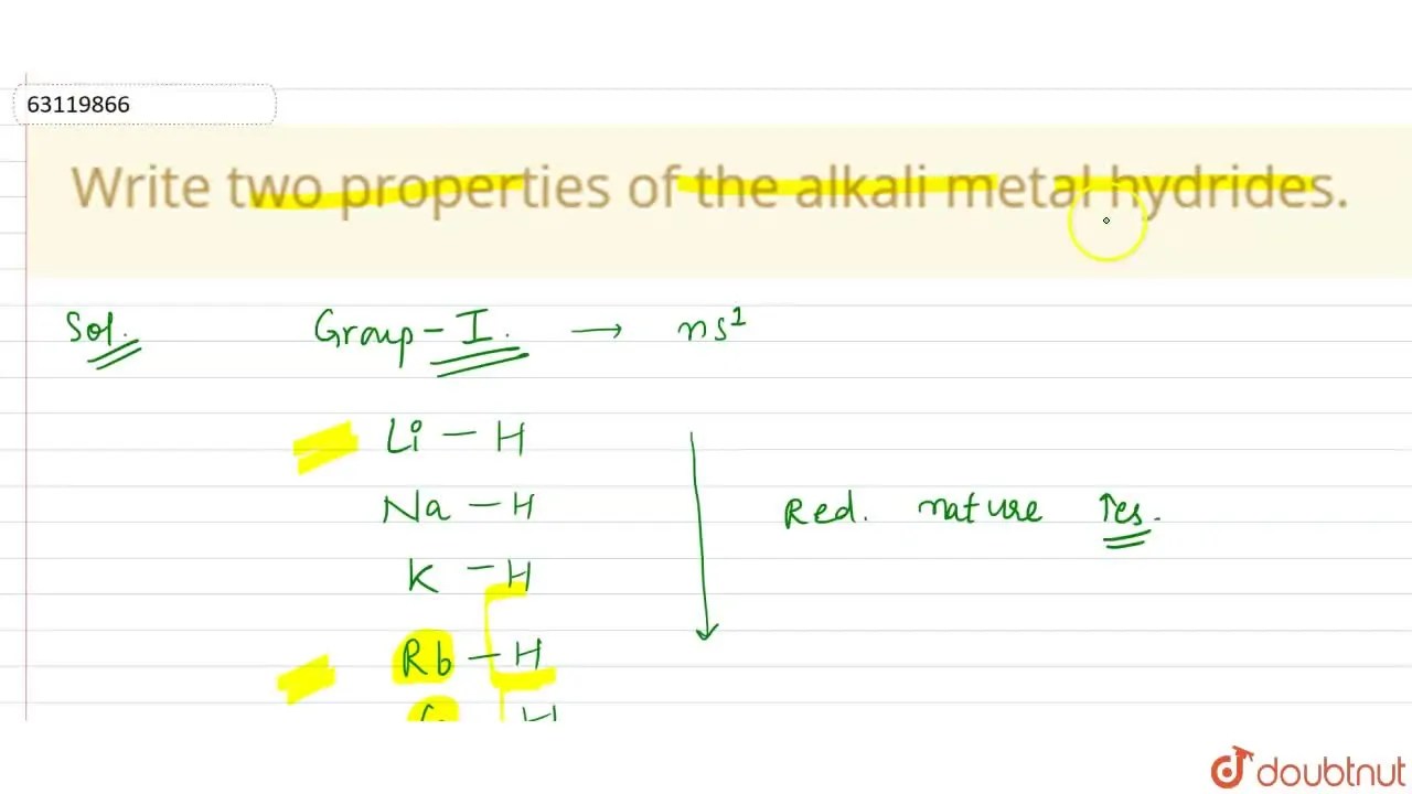 Write two properties of the alkali metal hydrides.