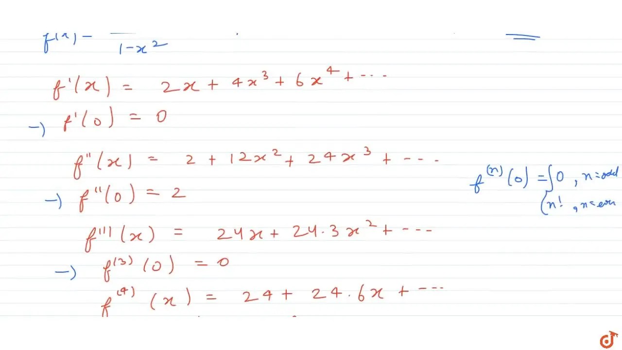 The nth derivative of the function f(x)=1/(1x^2) [where in(1,1) at