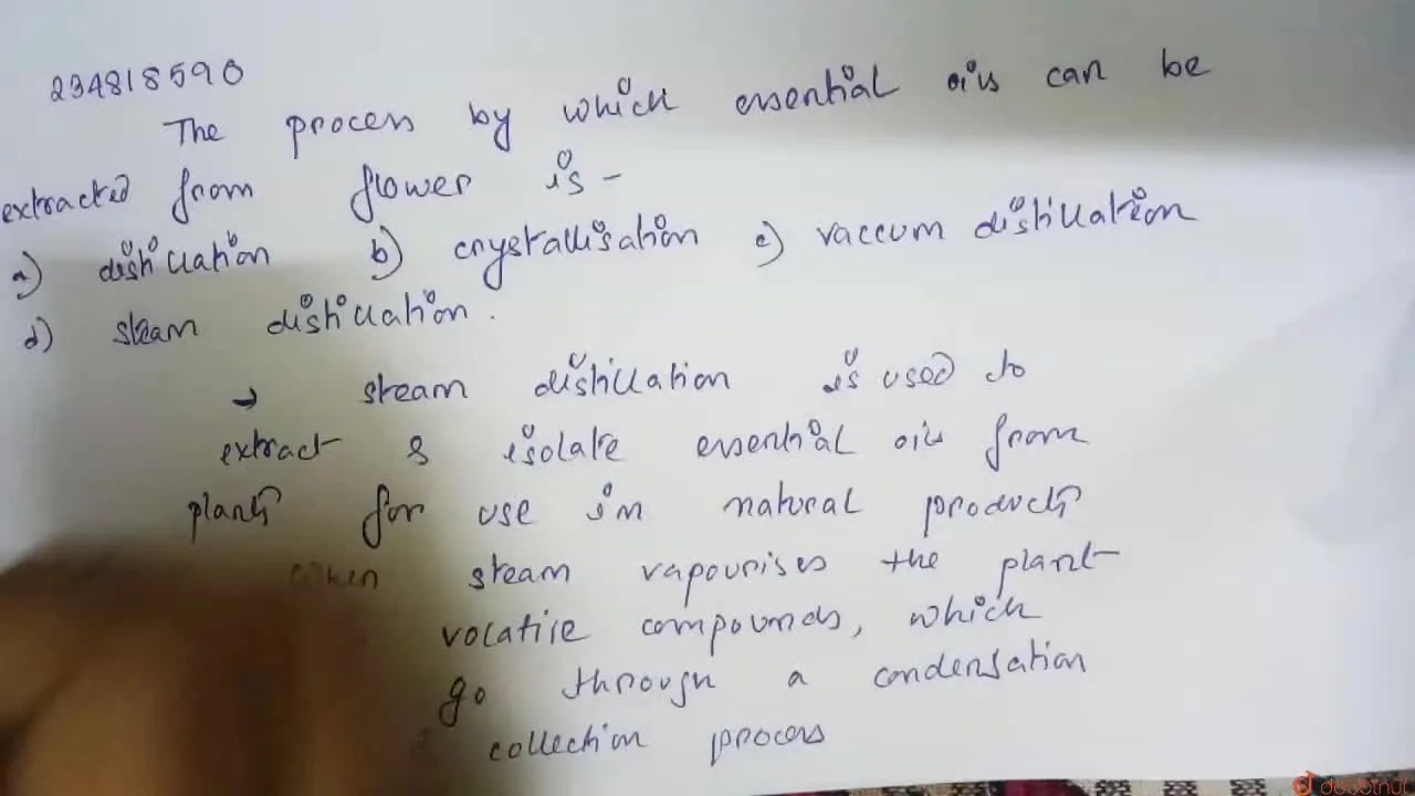 [Bengali] The process by which essential oils can be extracted from fl