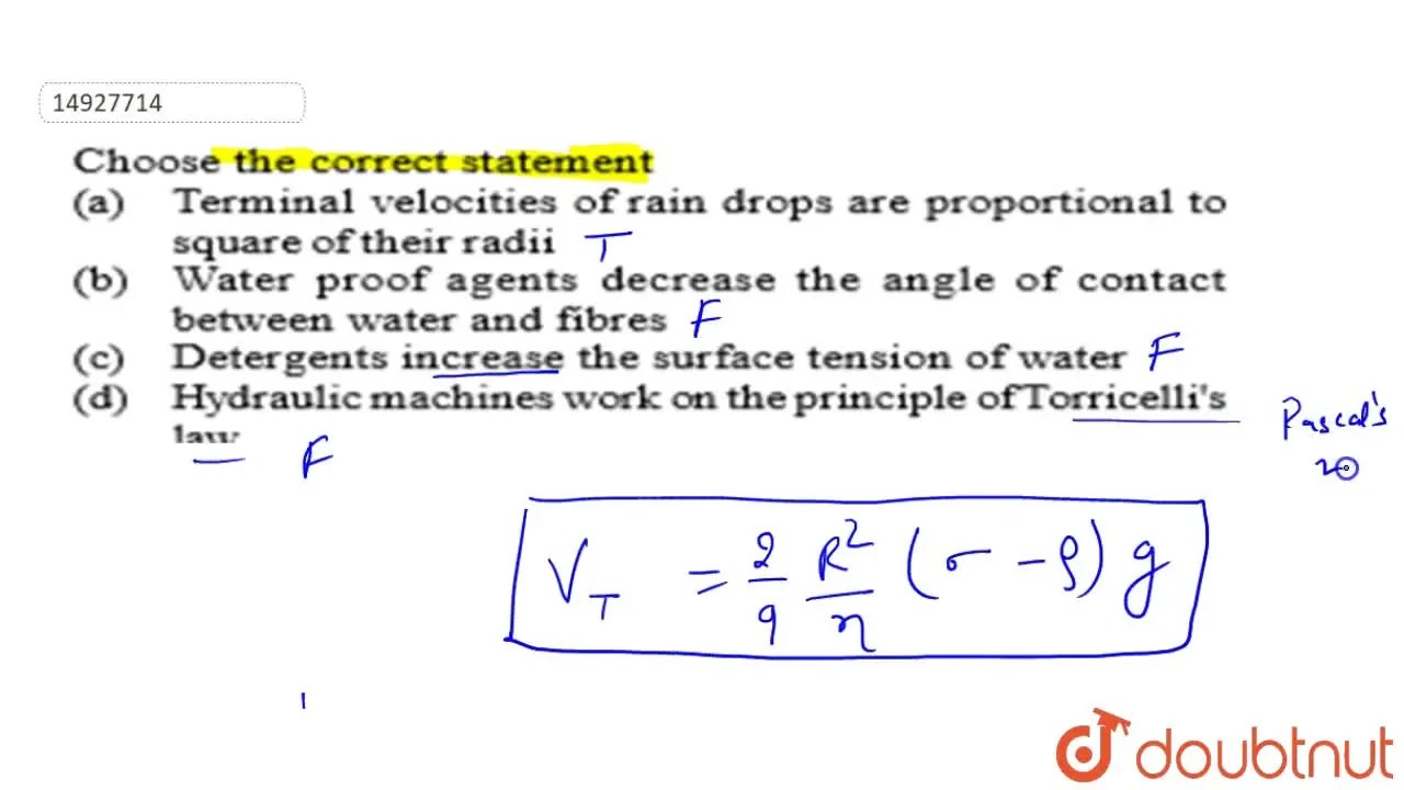 Detergents increase the surface tension of water