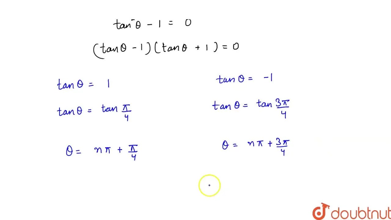 [Tamil] solve the equation tan^2 theta + cot ^2 theta =2.