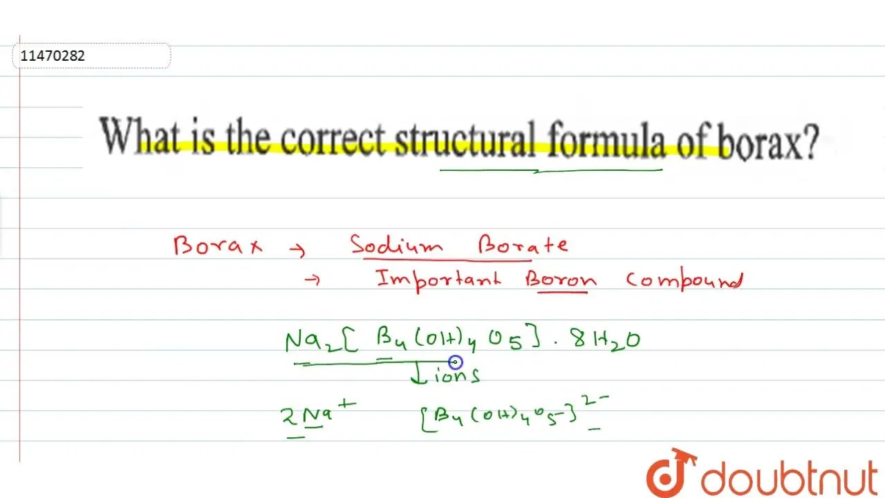 What is the correct structural formula of borax?