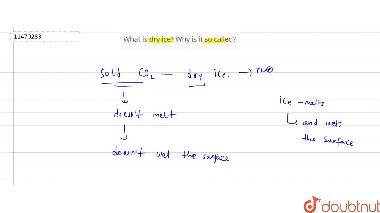 What is dry ice? Why is it so called?