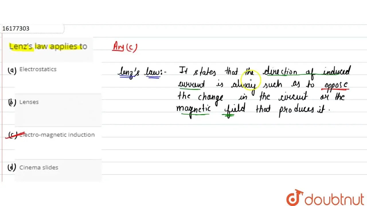 Lenz’s law applies to