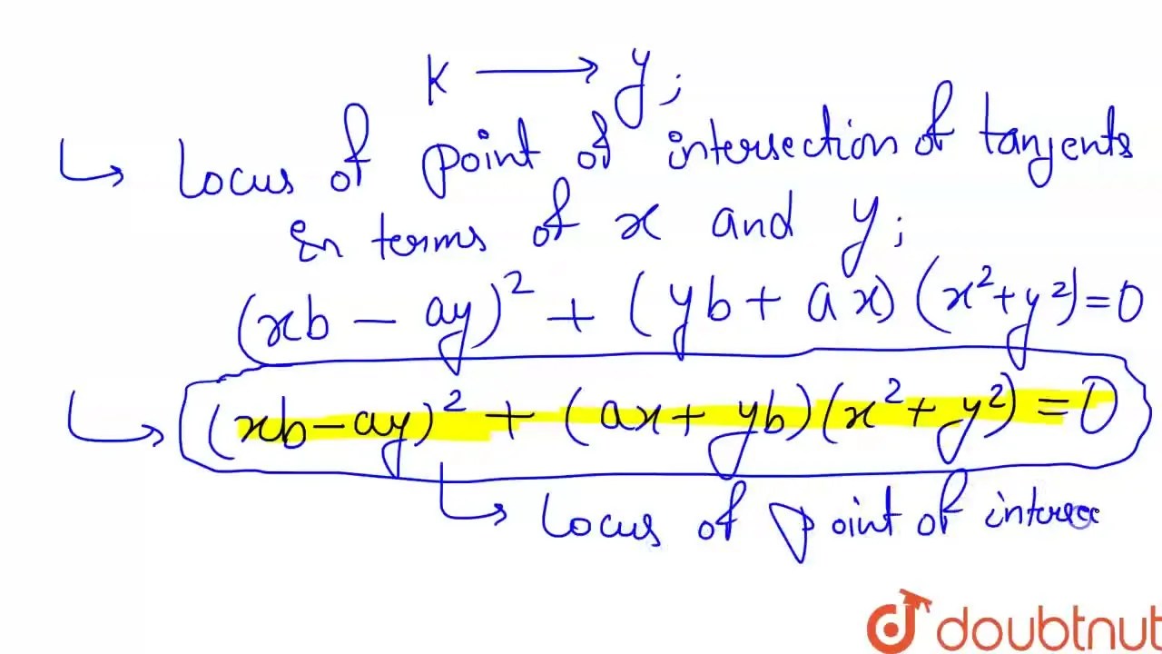 Two lines are drawn at right angles, one being a tangent to y^2=4a x a