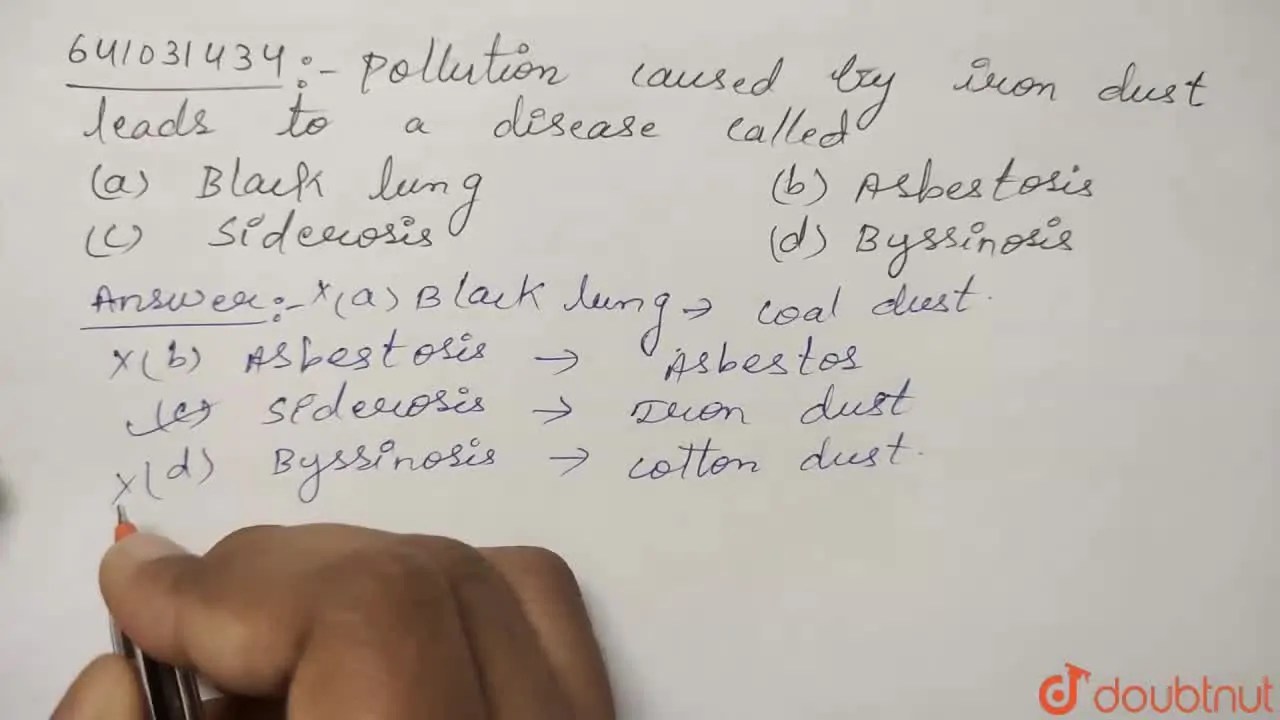 [Telugu Solution] Pollution caused by iron dust leads to a disease cal