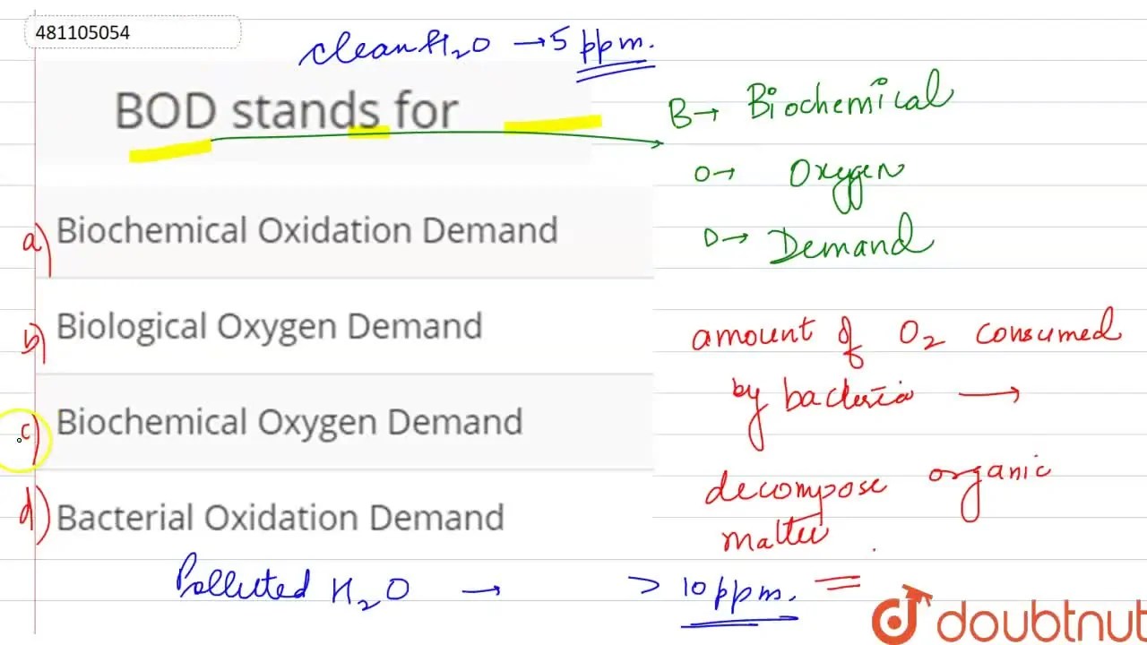 [Solved] BOD stands for