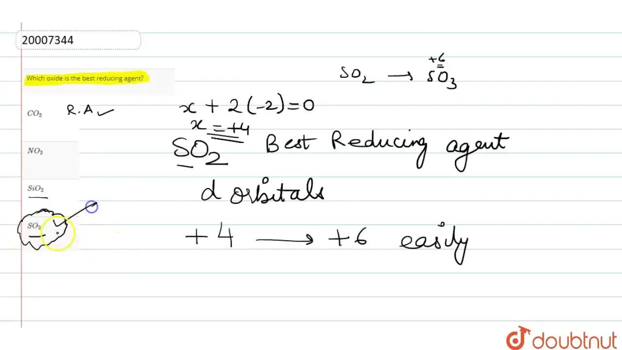 Which oxide is the best reducing agent?