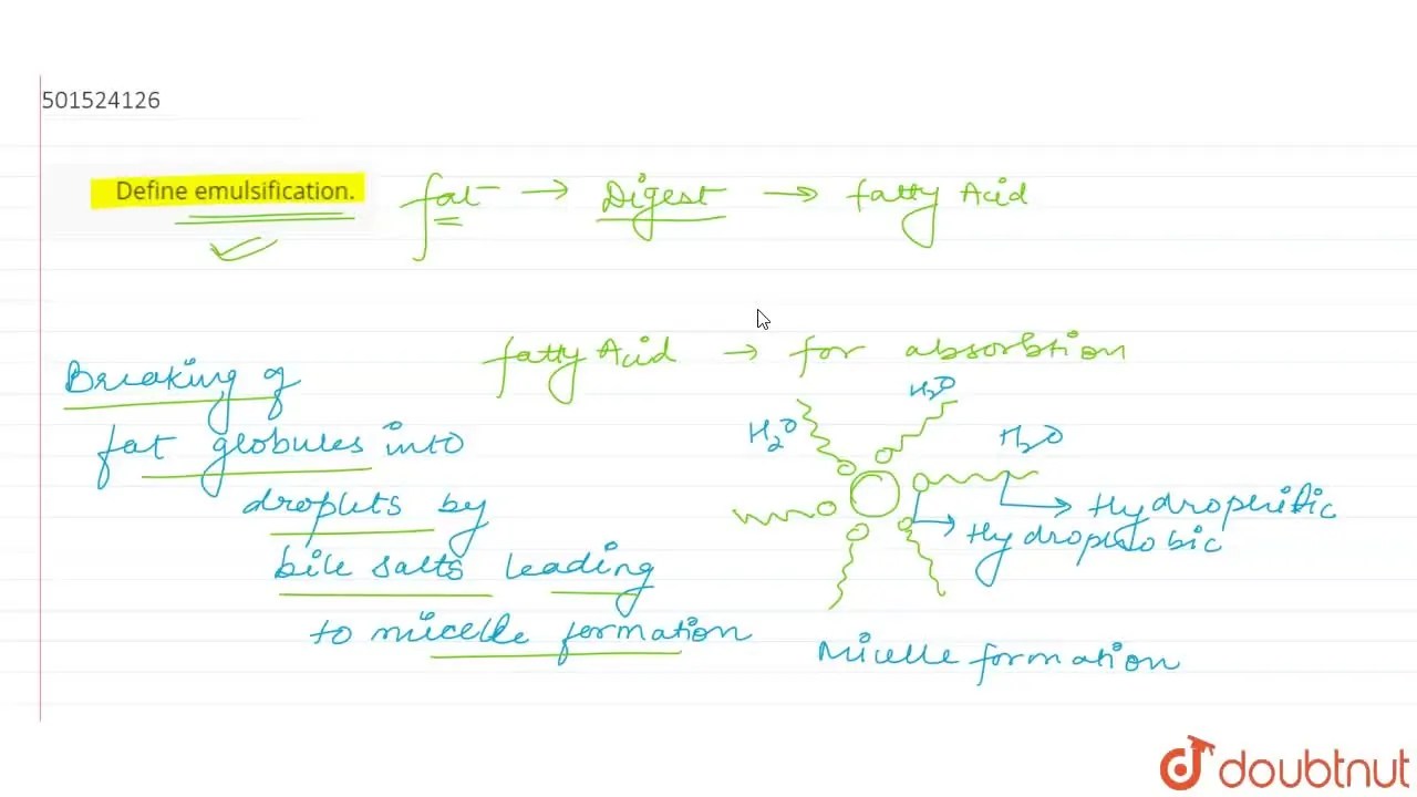 Define emulsification.