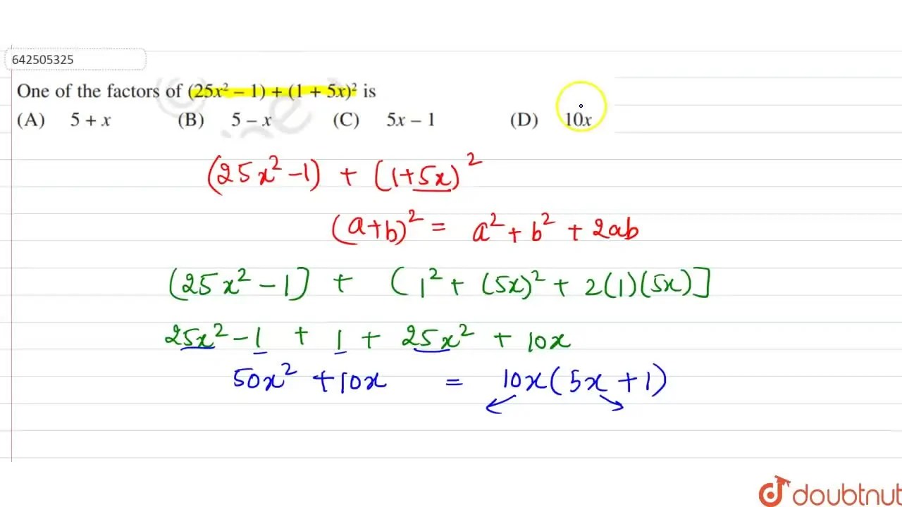 One of the factors of (25 x^(2)-1) +(1+5x)^(2) is