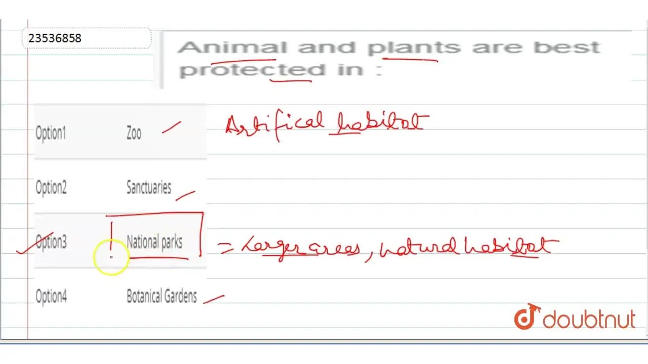 Animal and plants are best protected in