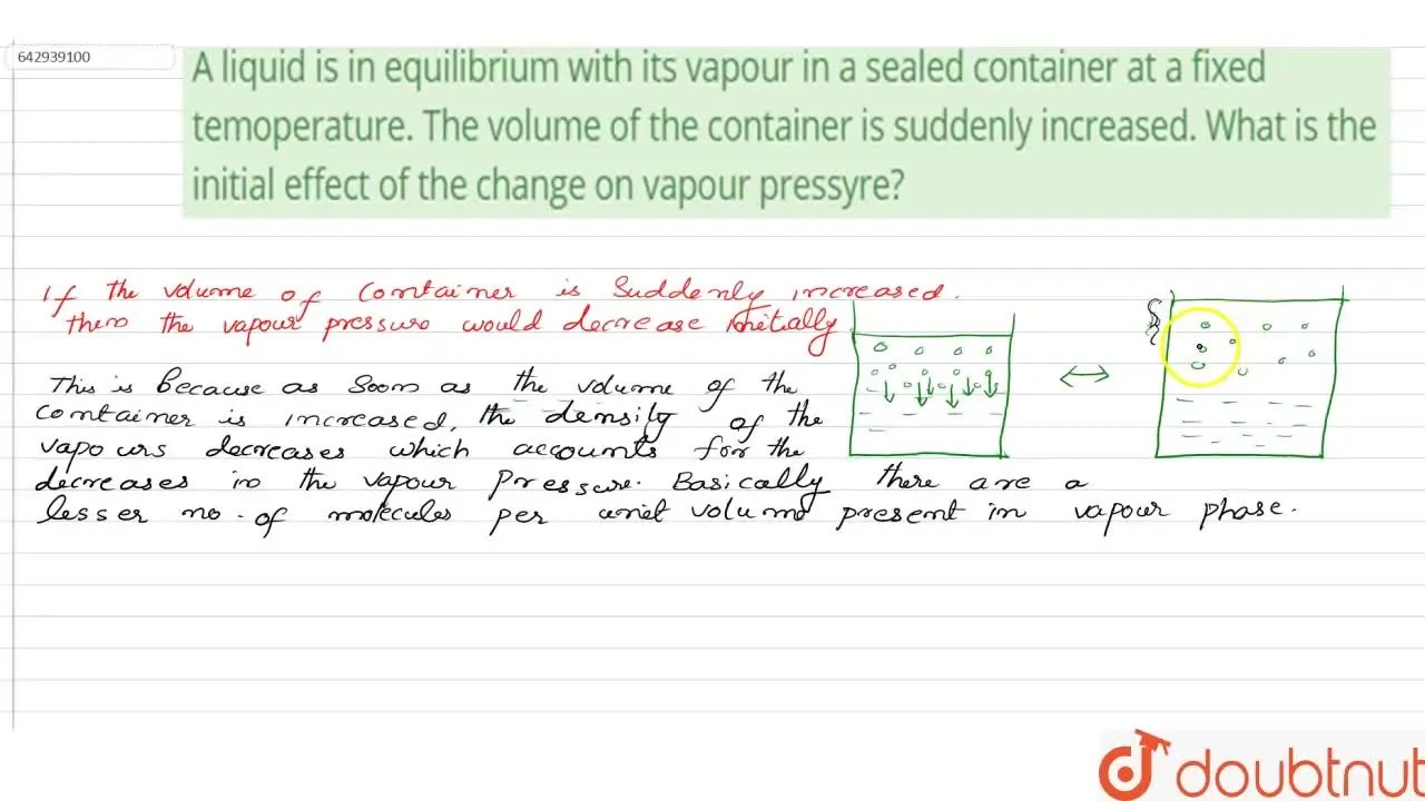 [Malayalam] A liquid is in equilibrium with its vapour in a sealed con