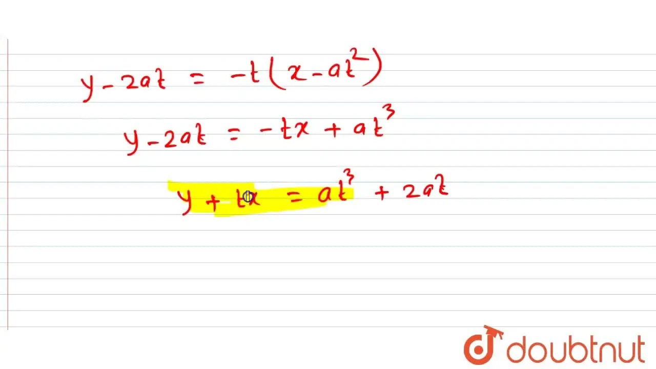 Find the equation of the tangent and normal to the parabola y^2=4a x