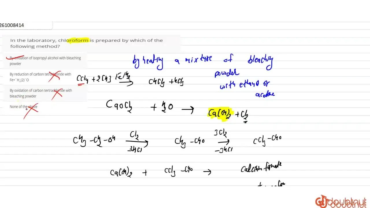heating acetone with bleaching powder