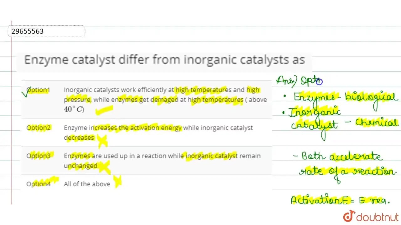 Enzymes are used up in a reaction while catalyst remain unch