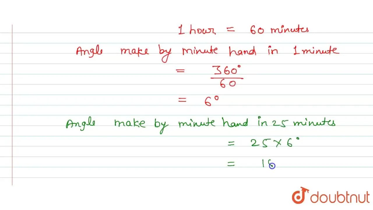 Through what angle, in degrees, does the minute hand of a clock rotate