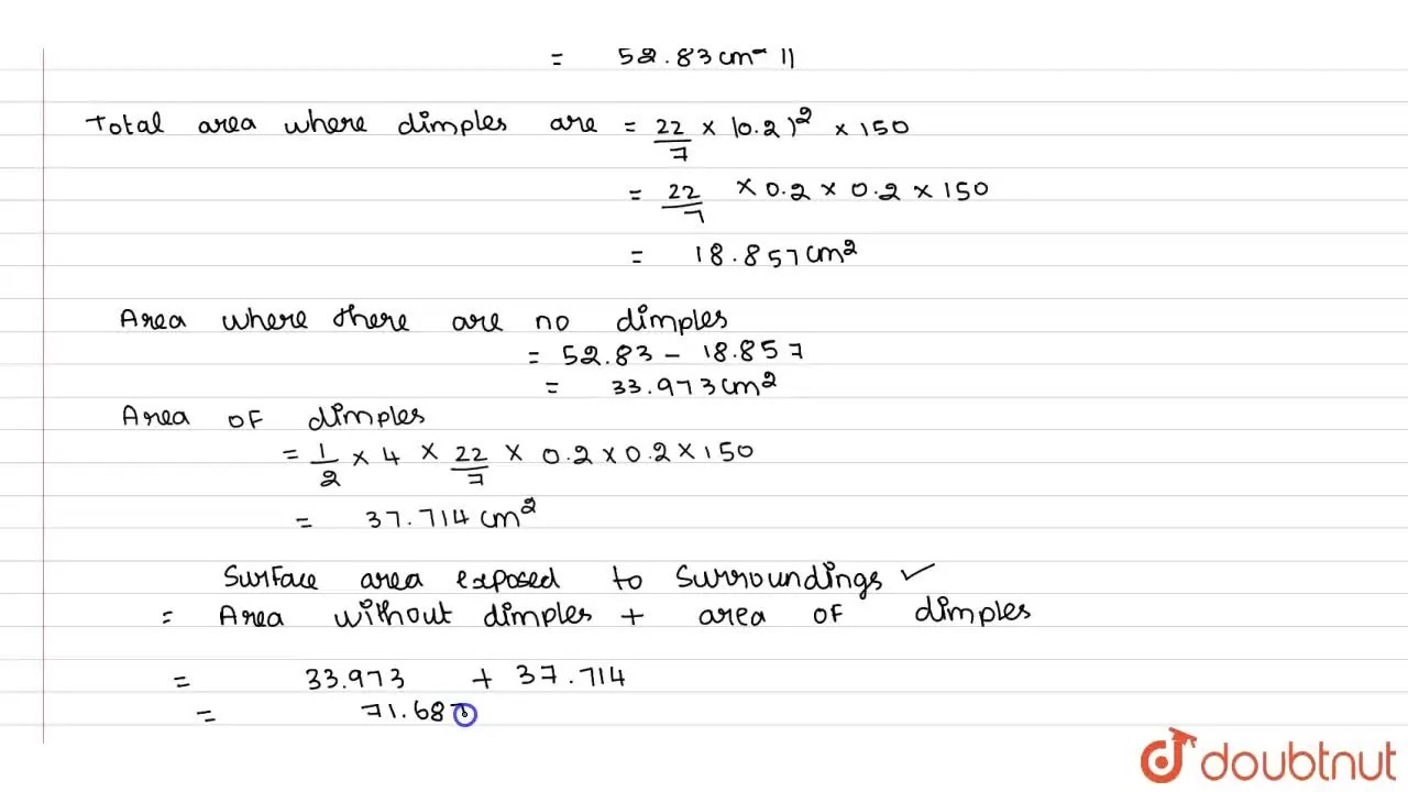 [Tamil] A golf ball has diameter equal to 4.1 cm. Its surface has 150