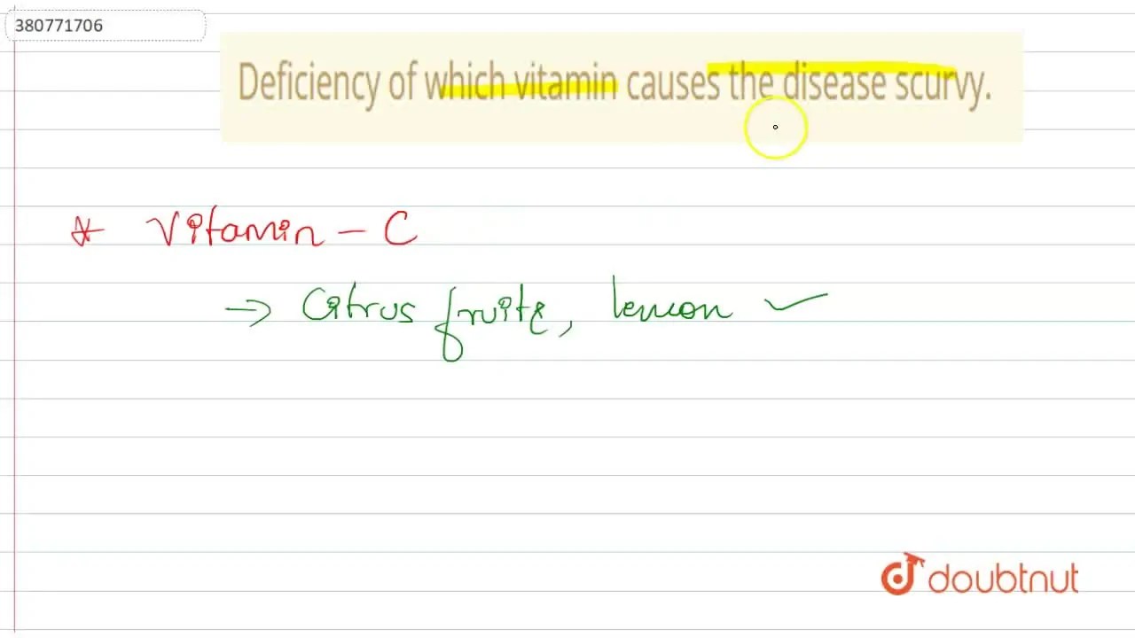 [Kannada] Deficiency of which vitamin causes the disease scurvy.