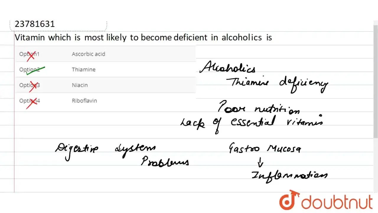 Vitamin which is most likely to deficient in alcoholics is