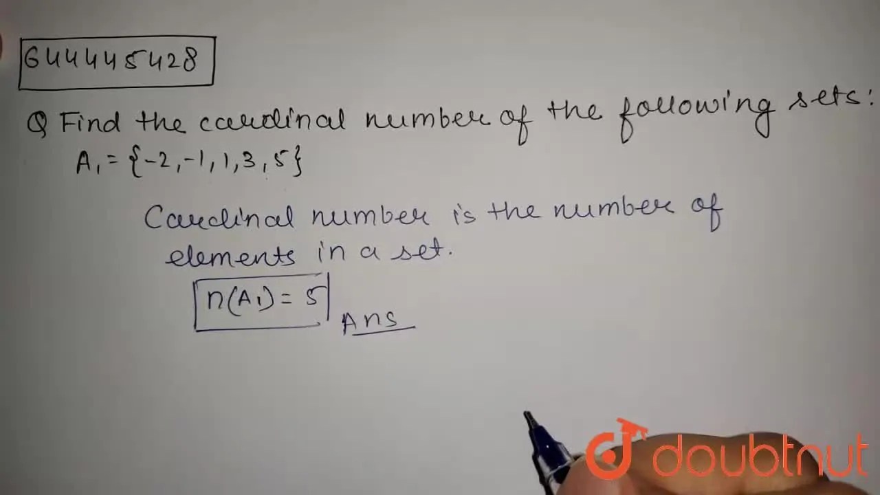 Find the cardinal number of the following sets A(1) = {2,1,1,3,5}