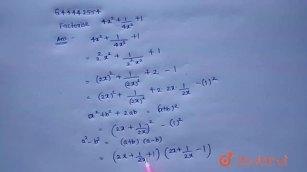 Factorise 4x^(2) + (1)/(4x^(2)) + 1
