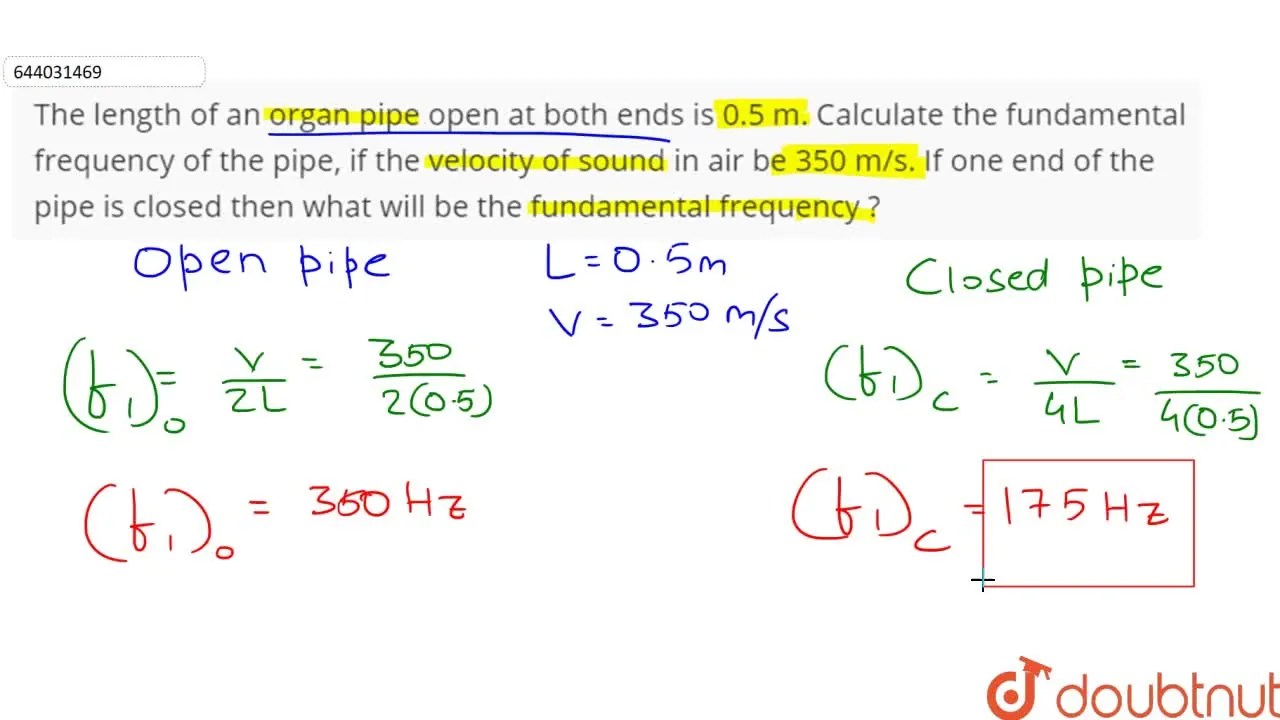 The length of an organ pipe open at both ends is 0.5 m. Calculate the