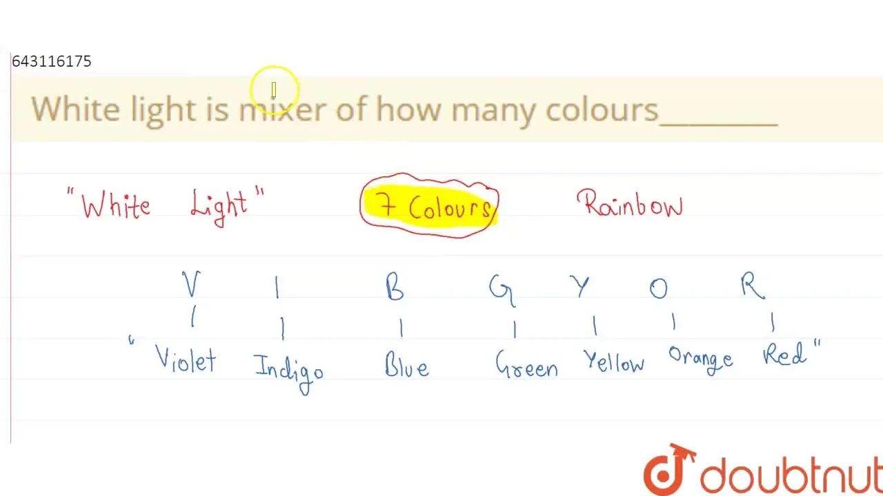 [Bengali] White light is mixer of how many colours