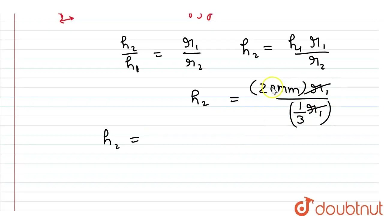 Water rises to a height of 20 mm in a capillary tube. If the radius ma