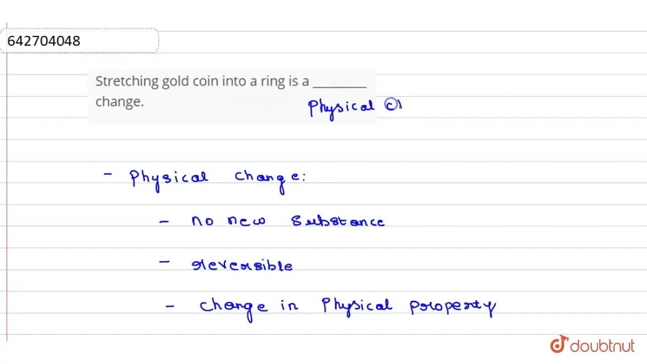 [Tamil] Stretching gold coin into a ring is a change.