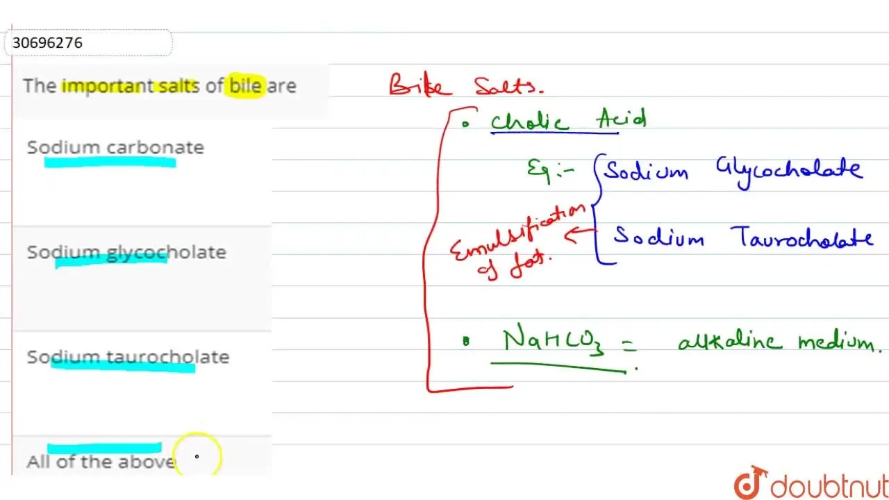 The important salts of bile are