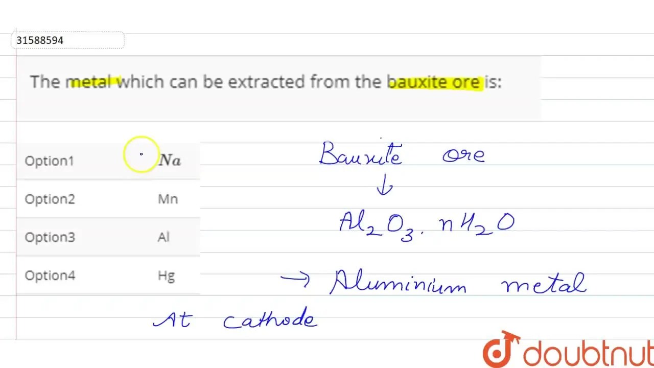The metal which can be extracted from the bauxite ore is