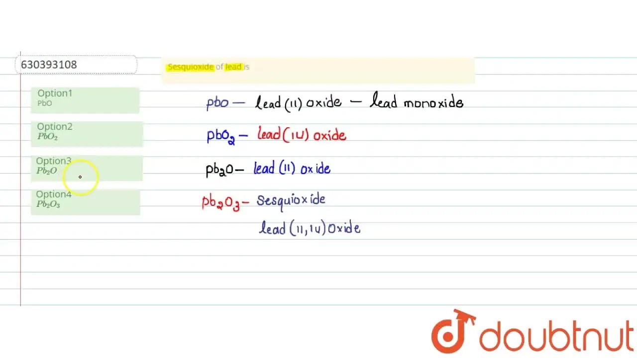 [Telugu] Sesquioxide of lead is