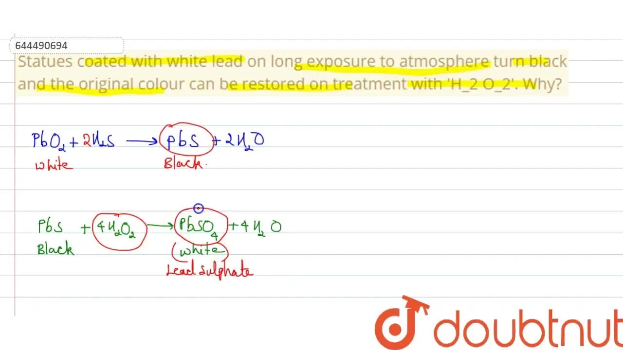 [Malayalam] Statues coated with white lead on long exposure to atmosph