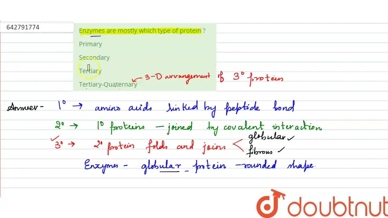 [Odia Solution] Enzymes are mostly which type of protein