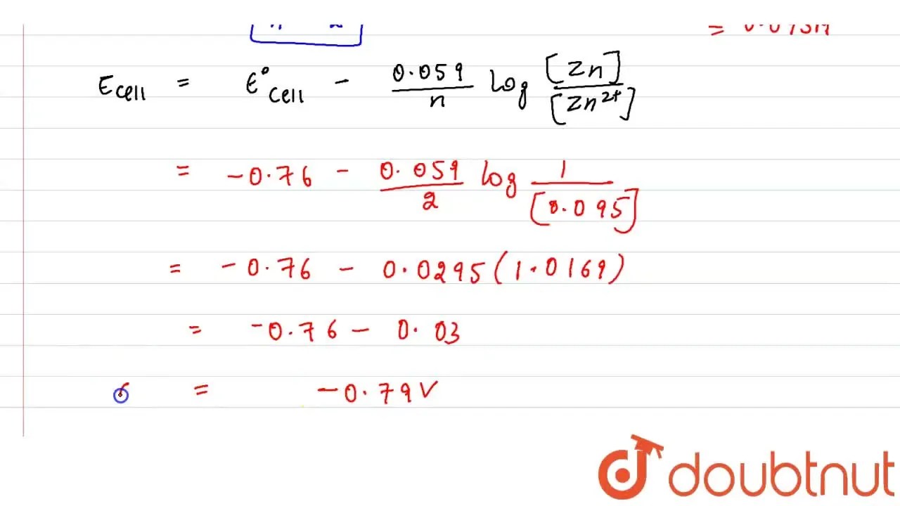 [Punjabi] Zinc rod is dipped in 0.1 M solution of ZnSO4. The salt is 9