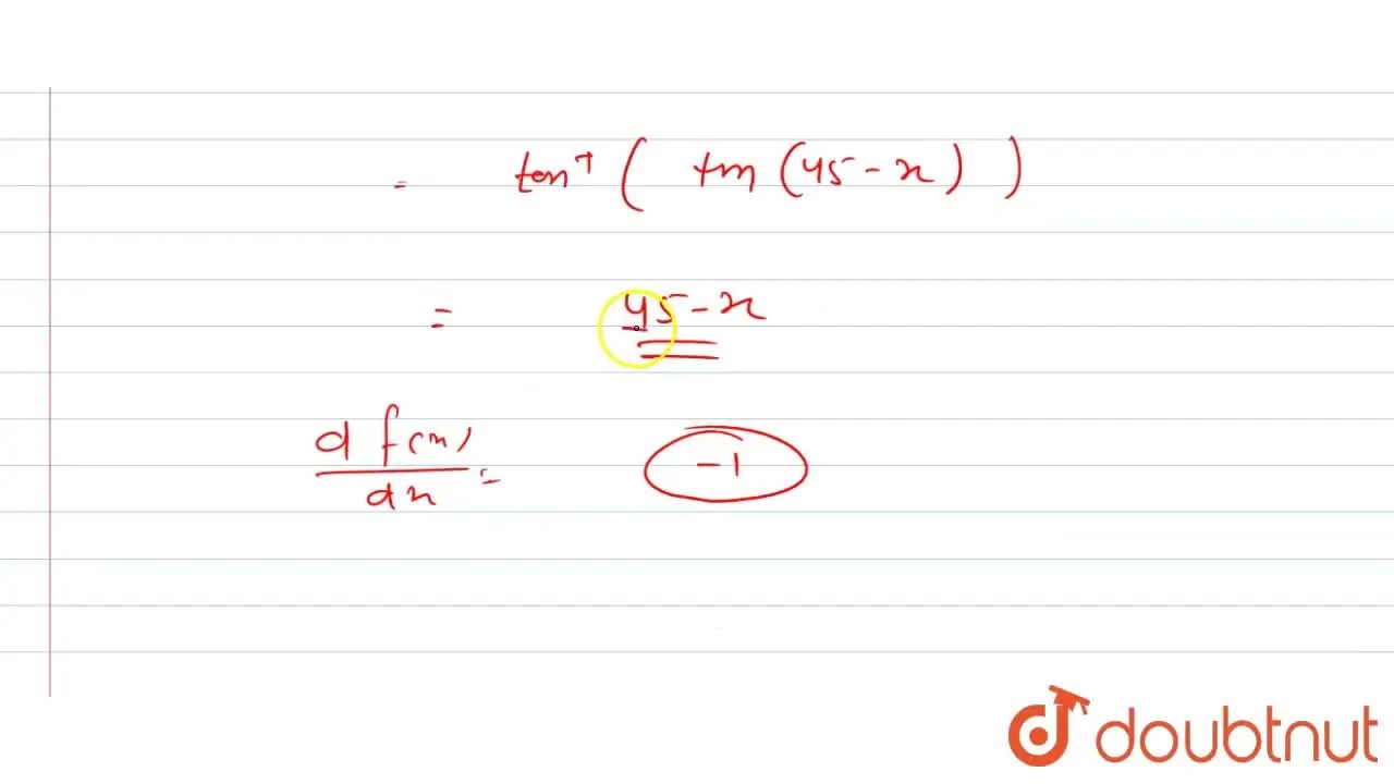 Find the derivative of tan^(1)((cosx sinx)/(cosx + sinx)) with resp