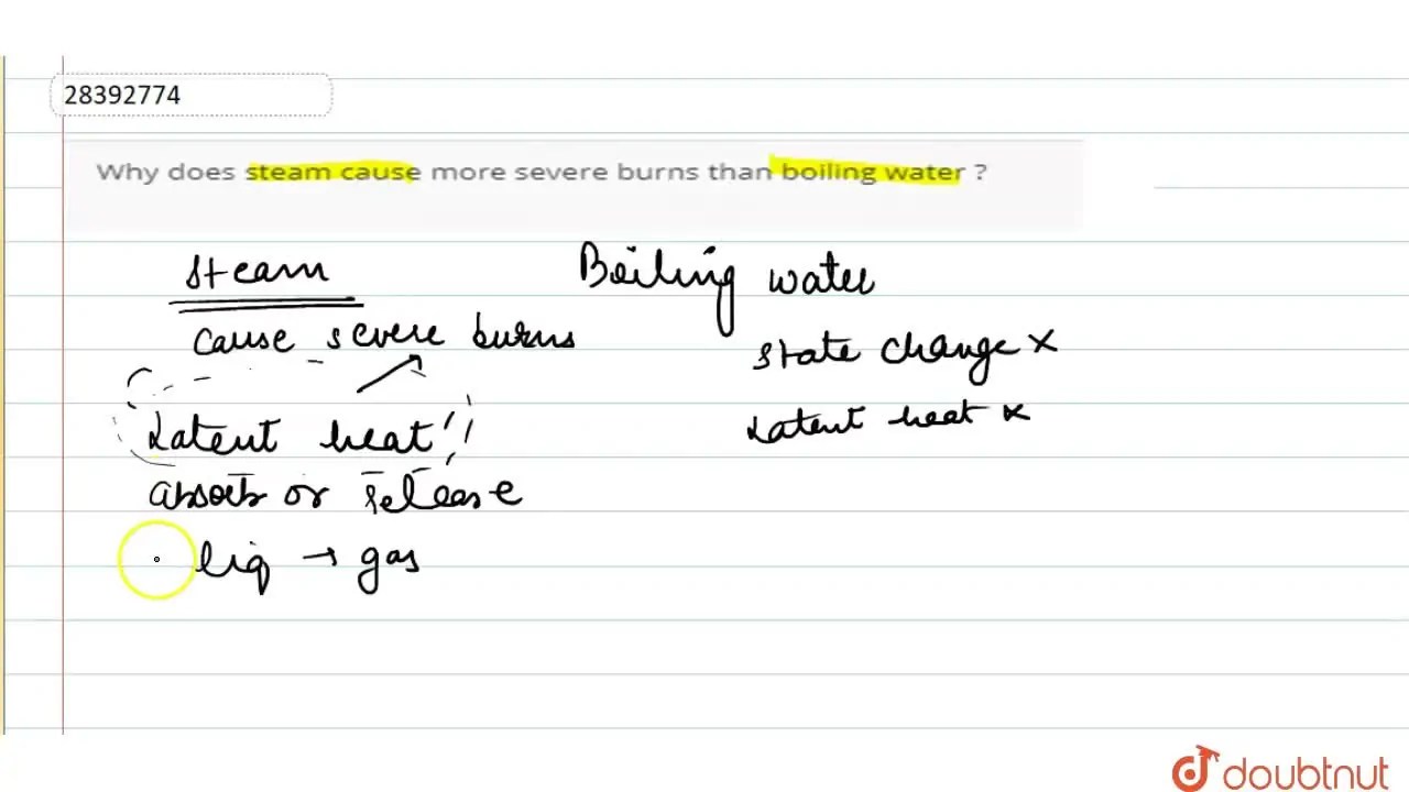Why does steam cause more severe burns than boiling water