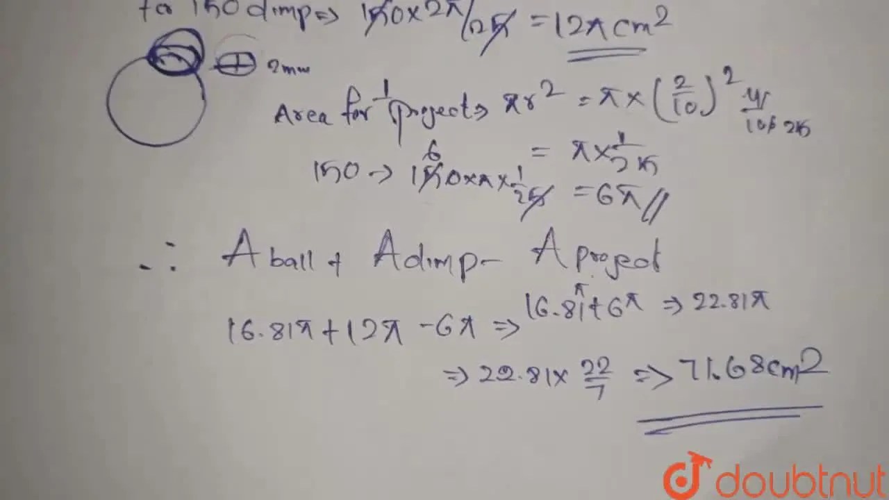 [Telugu] A golf ball has diameter equal to 4.1 cm. Its surface has 150